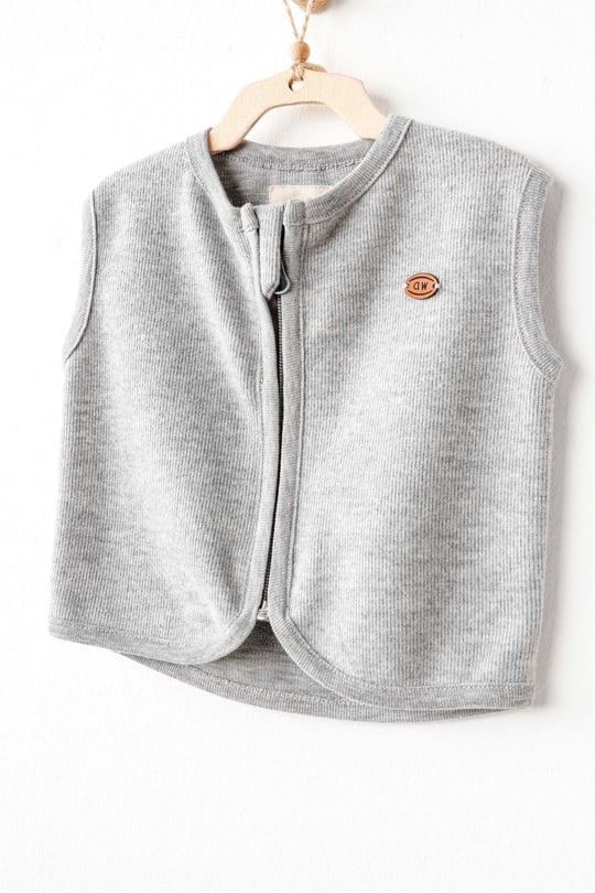 Andywawa Bebek Vest Casual Yelek Gri AC26211