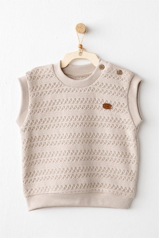 Andywawa Bebek Vest Exclusive Süveter Bej AC26133
