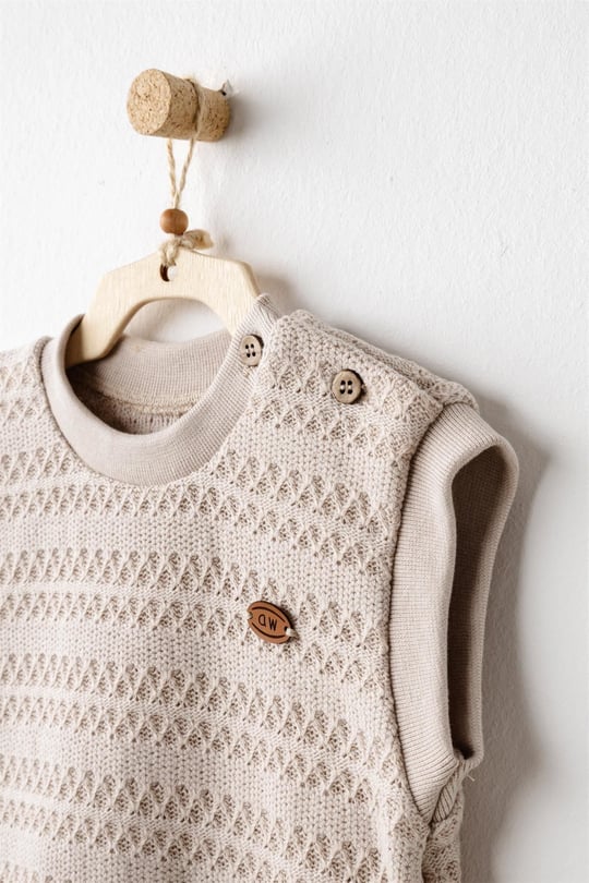 Andywawa Bebek Vest Exclusive Süveter Bej AC26133