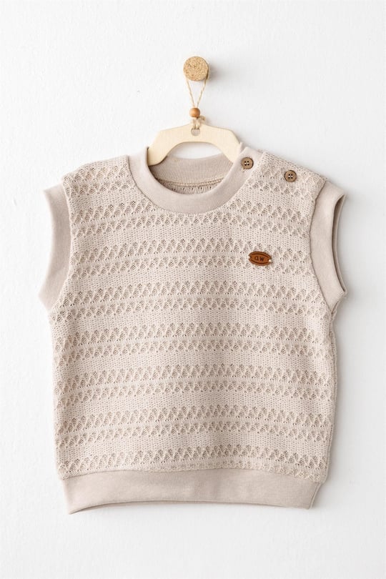 Andywawa Bebek Vest Exclusive Süveter Bej AC26133