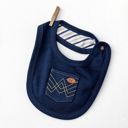 Andywawa Erkek Bebek Sailor Bear Bibs Önlük Mavi/Beyaz AC24555