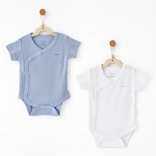 Andywawa Erkek Bebek Special Modal 2'li Yarım Kol Body Set Mavi AC26763