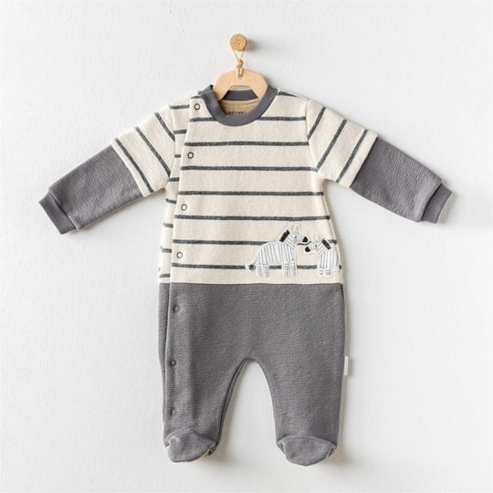 Andywawa Erkek Bebek Zebra Tulum Ekru/Gri AC24158