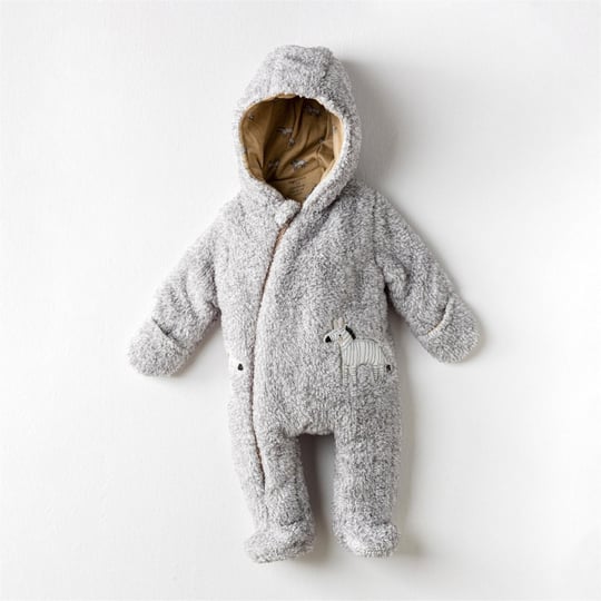 Andywawa Erkek Bebek Zebra Tulum Gri AC24169