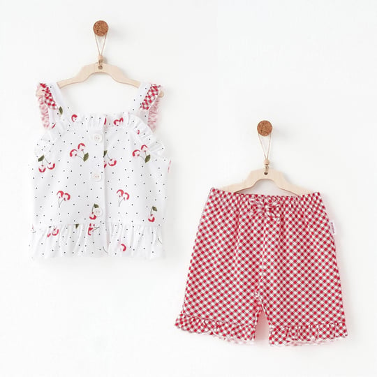 Andywawa Kız Bebek Cherry Chatty 2'li Takım Kırmızı AC26684