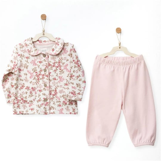 Andywawa Kız Bebek Floral Dreams Çiçekli Pijama Takımı Pembe AC27013