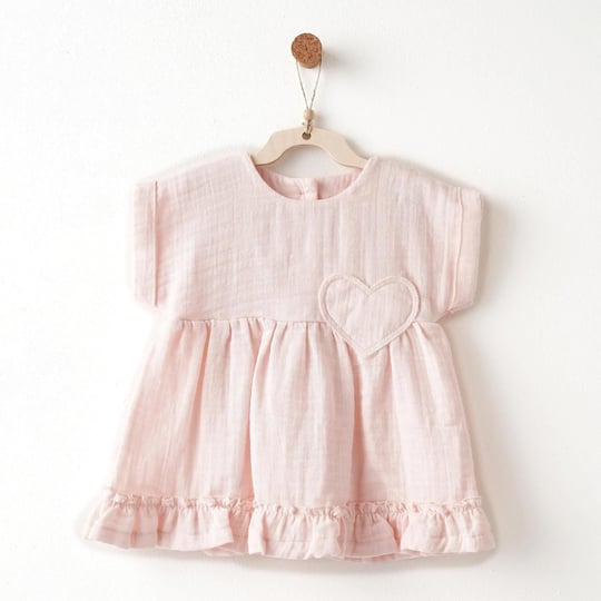 Andywawa Kız Bebek Lovely Day Müslin Elbise Pembe AC26620