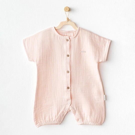 Andywawa Kız Bebek Müslin Romper Tulum Pembe AC25884