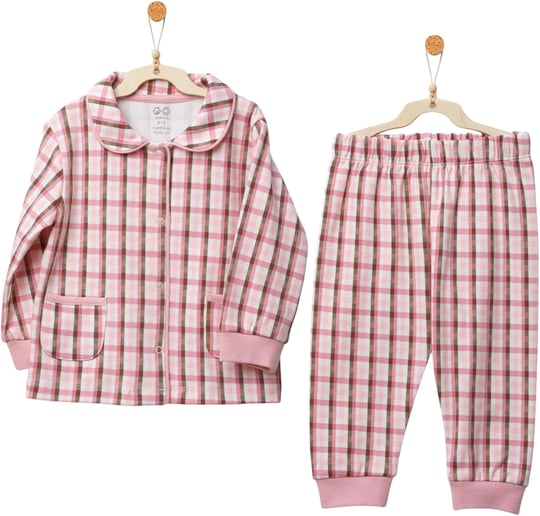 Andywawa Kız Bebek Pajamas Little Dreamers Ekoseli Pijama Takımı Pembe AC27141