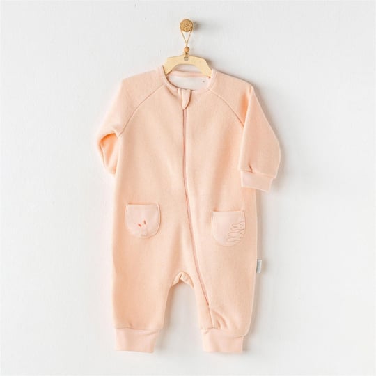 Andywawa Kız Bebek Romper Hiding Rabbits Tulum Somon AC24345