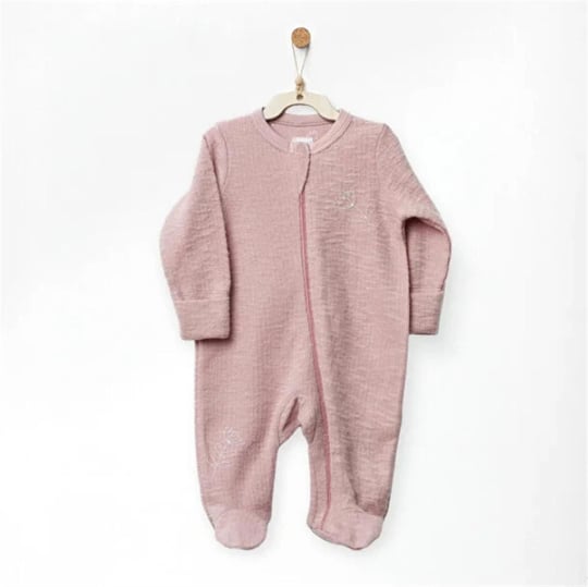Andywawa Kız Bebek Romper Royal Baby Fermuarlı Patikli Tulum Pembe AC27262