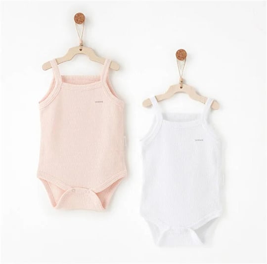 Andywawa Kız Bebek Special Modal 2'li Askılı Body Set Pembe AC26760