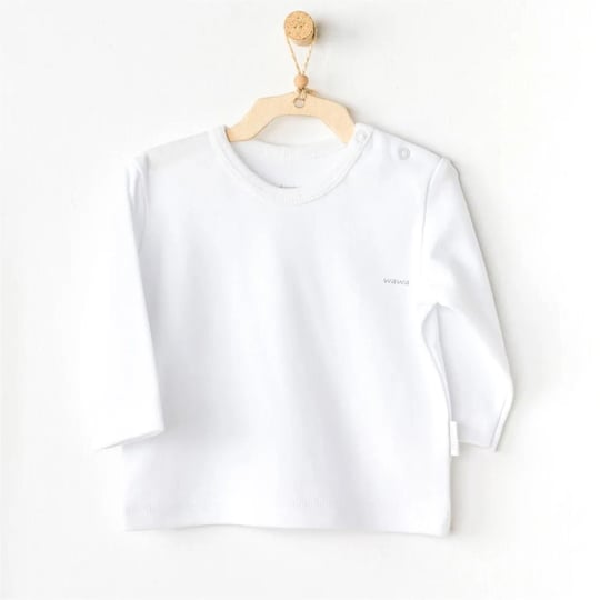 Andywawa Unisex Bebek Basic T-shirt Beyaz AC24437