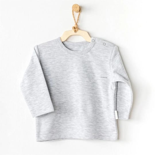 Andywawa Unisex Bebek Basic T-shirt Gri AC24437