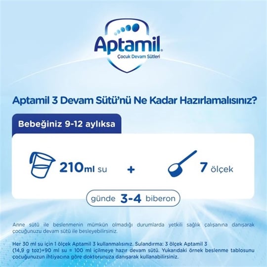 Aptamil 3 Devam Sütü 350 g 9-12 Ay Akıllı Kutu