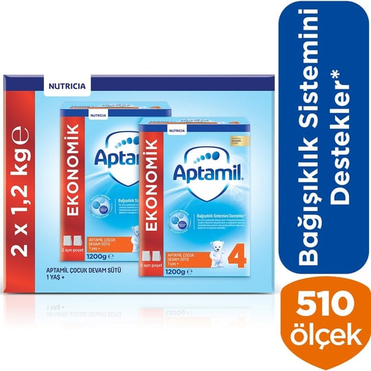 Aptamil 4 1200 gr Mega Size 2'li Paket Devam Sütü 1 Yaşından İtibaren