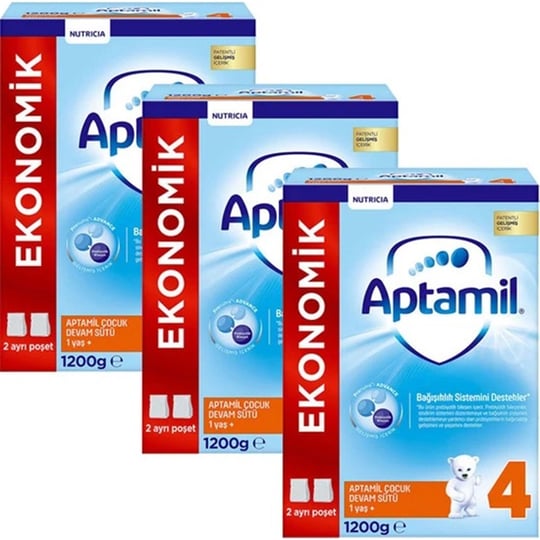 Aptamil 4 Çocuk Devam Sütü Yeni Formül 1200 gr x 3 Adet