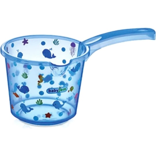 Babyjem Bebek Banyo Maşrapası Şeffaf Desenli Mavi Art-400
