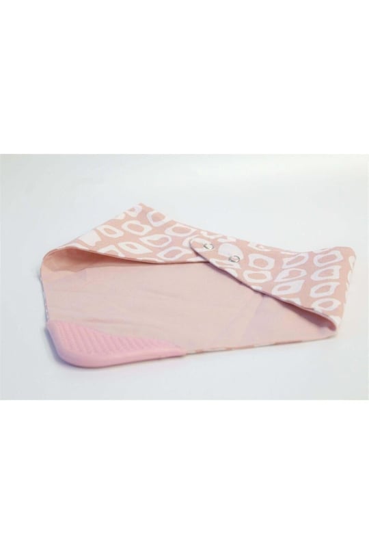 Babyjem Diş Kaşıyıcılı Poplin Fular Önlük Pembe Kareli Art-686