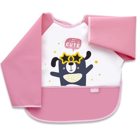 Babyjem Poli Muşamba Kollu Önlük Pembe ART-034