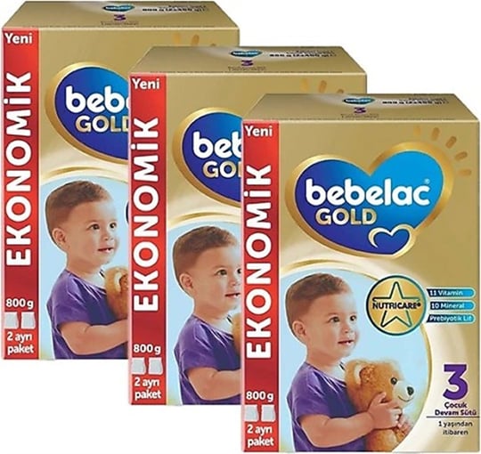Bebelac Gold 3 Çocuk Devam Sütü 800 gr 3 Adet