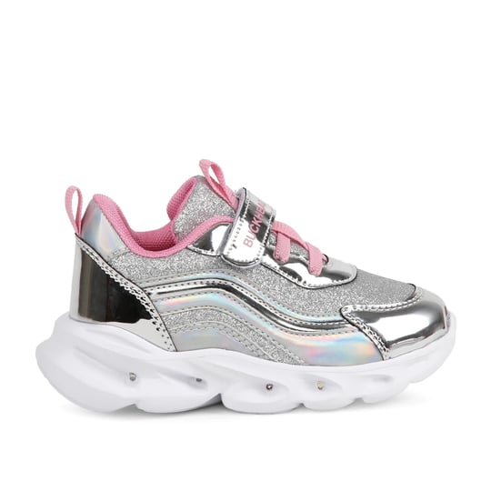 Buckhead Kız Çocuk Glossy Shiny Işıklı Spor Ayakkabı Silver BUCK4430