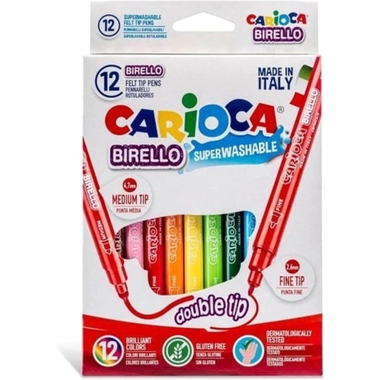 Carioca 12'li Birello Süper Yıkanabilir Çift Taraflı Keçeli Boya Kalemi 41457
