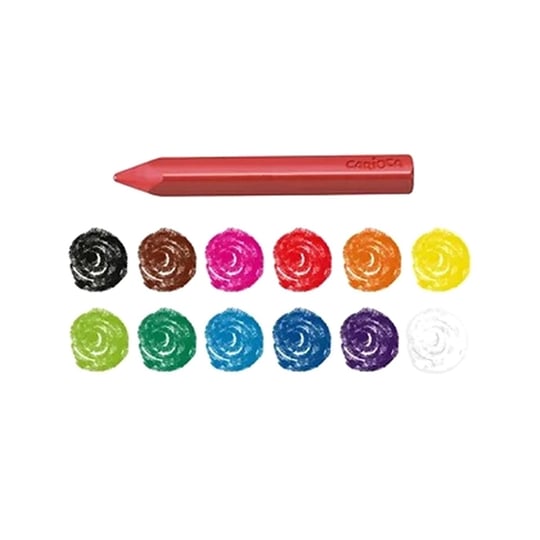 Carioca 12'li Jumbo Üçgen Elleri Kirletmeyen Yıkanabilir Pastel Boya 42671