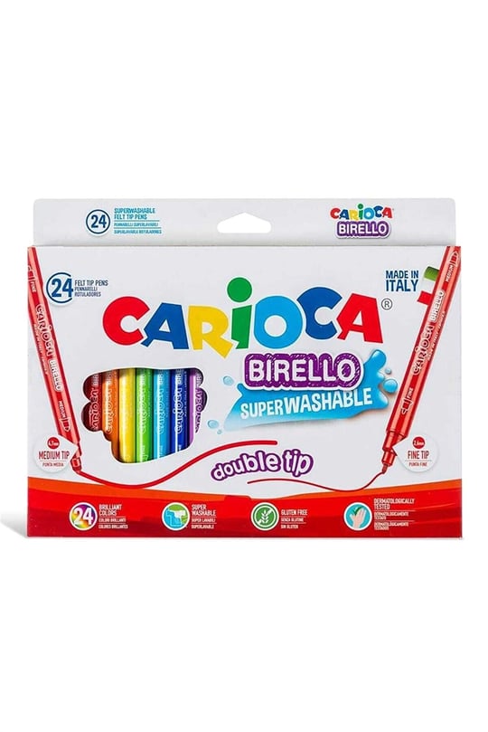 Carioca 24'lü Birello Süper Yıkanabilir Çift Taraflı Keçeli Boya Kalemi 41521