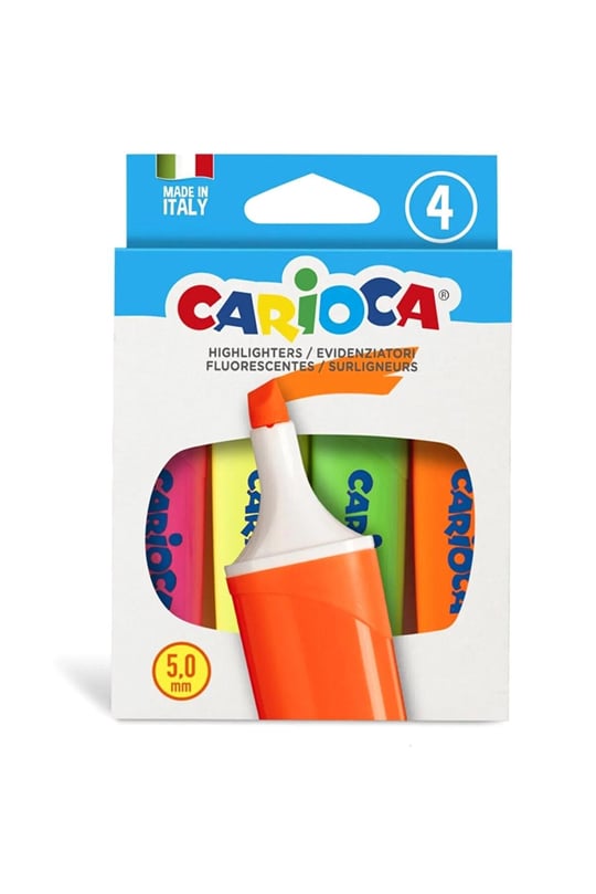 Carioca 4'lü Fosforlu İşaretleme Kalemi 42870