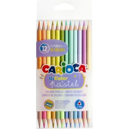 Carioca Pastel Renk Kuru Boya Kalem Çift Taraflı 24 Renk 43309