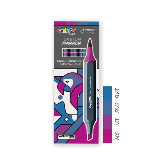 Carioca Sketch Marker Çift Taraflı 4'lü Keçeli Kalem Mor 45246/09