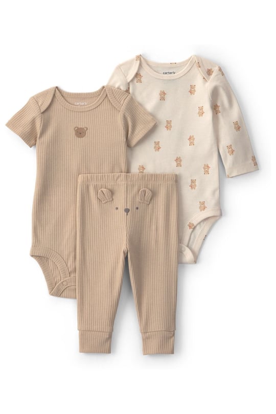Carter's Bebek Layette 3'lü Body Alt Takım Bej 1V253010