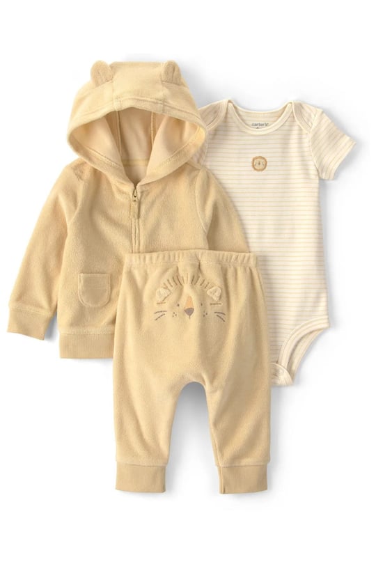 Carter's Bebek Layette 3'lü Kapüşonlu Ceket Alt Takım Sarı 1V418710