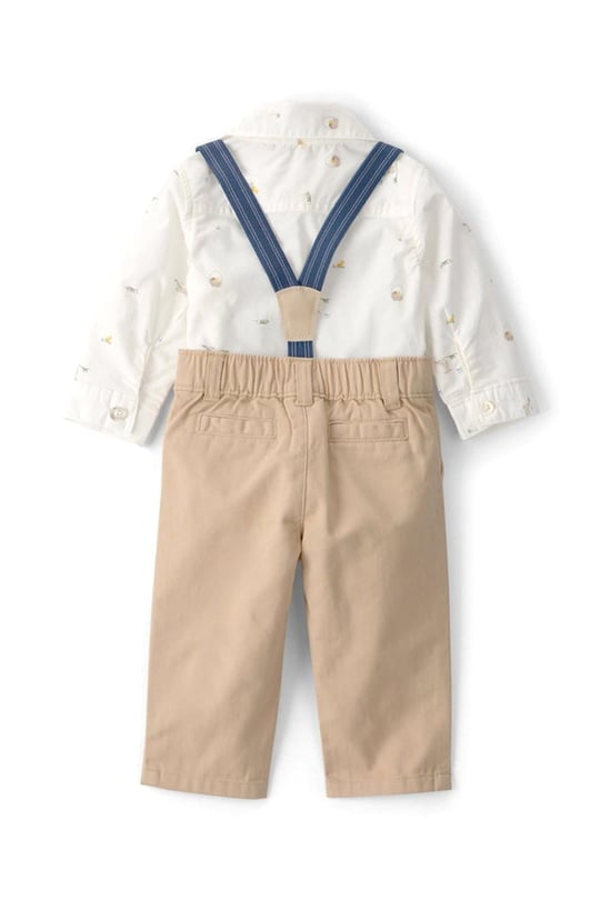 Carter's Erkek Bebek 2'li Gömlek Body Pantolon Takım Bej 1U634910