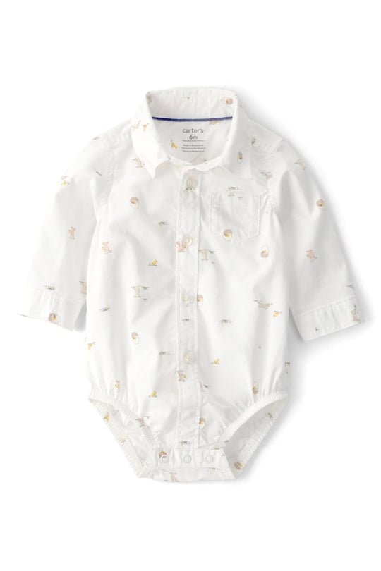 Carter's Erkek Bebek 2'li Gömlek Body Pantolon Takım Bej 1U634910