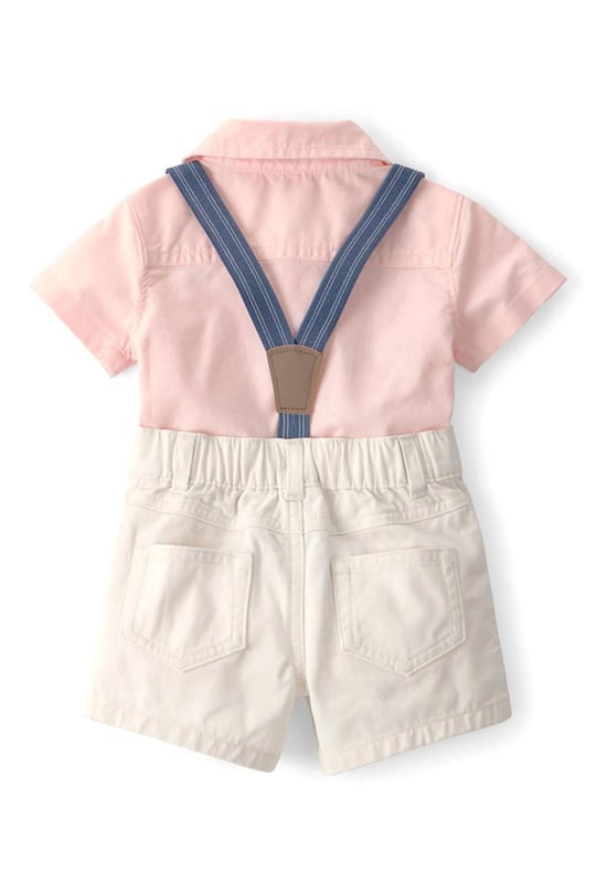 Carter's Erkek Bebek 2'li Gömlek Body Şort Takım Somon 1U634810
