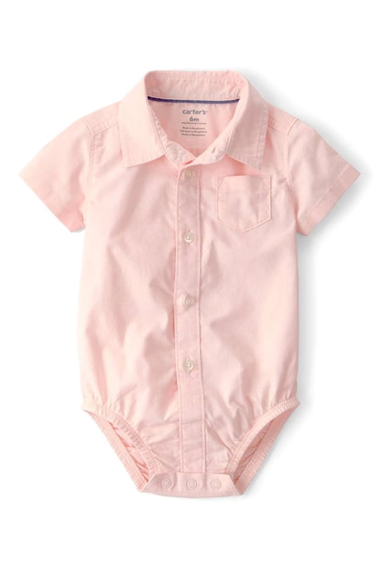 Carter's Erkek Bebek 2'li Gömlek Body Şort Takım Somon 1U634810