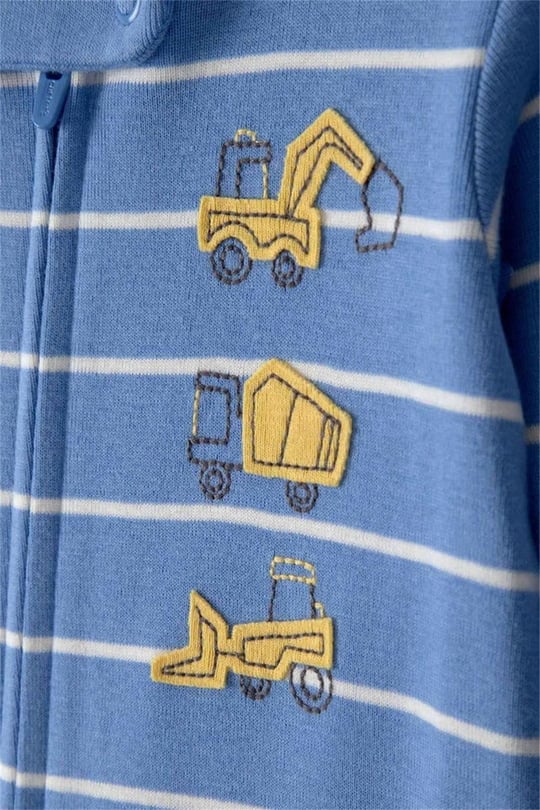 Carter's Erkek Bebek Çizgili Patikli Uyku Tulumu Mavi 1U849910
