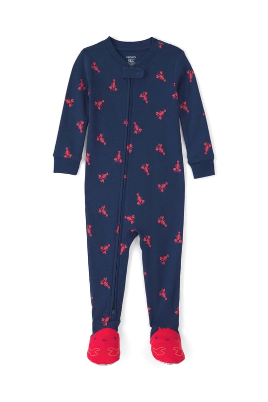 Carter's Erkek Bebek Desenli Patikli Uyku Tulumu Lacivert 1U624510