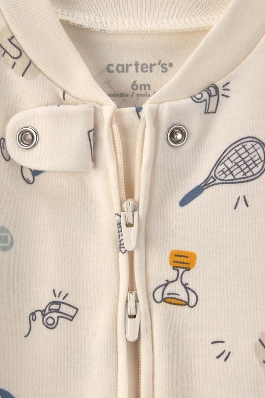 Carter's Erkek Bebek Fermuarlı Patikli Tulum Krem 1V707510
