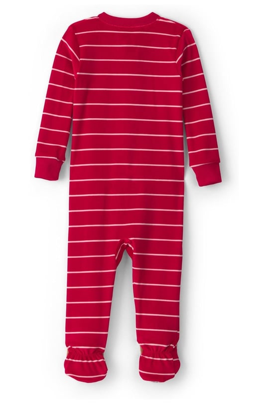 Carter's Erkek Bebek Kadife Çizgili Fermuarlı Patikli Tulum Kırmızı 1W137210