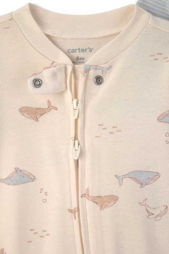 Carter's Erkek Bebek Layette 2'li Fermuarlı Patikli Tulum Set Mavi 1V393210