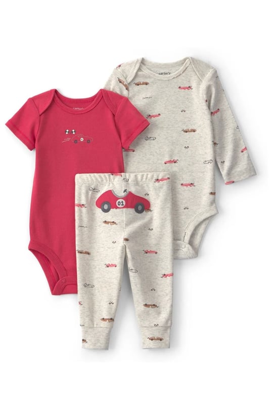 Carter's Erkek Bebek Layette 3'lü Body Alt Takım Kırmızı 1V252010