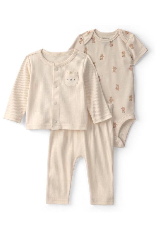 Carter's Erkek Bebek Layette 3'lü Ceket Alt Takım Krem 1V828110