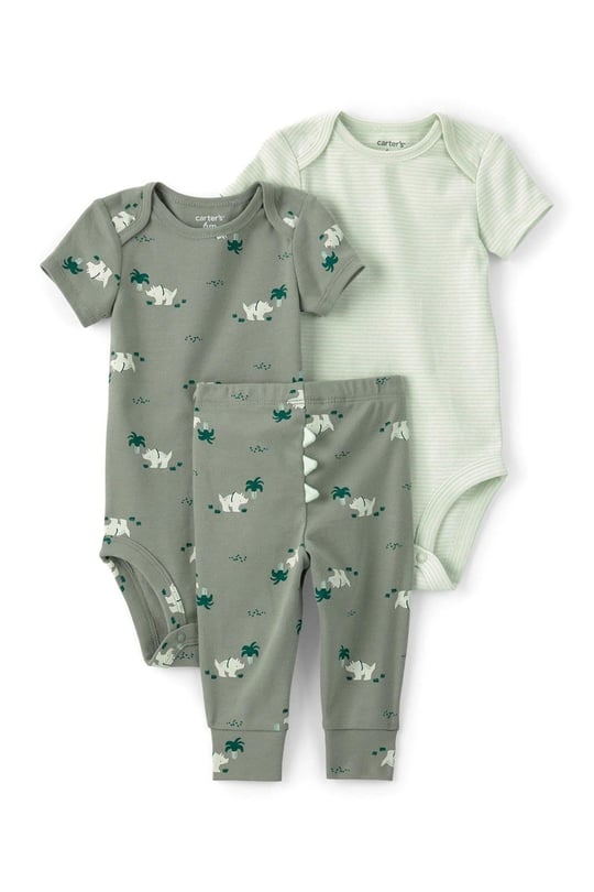 Carter's Erkek Bebek Layette 3'lü Zıbın Takım Yeşil 1U620710