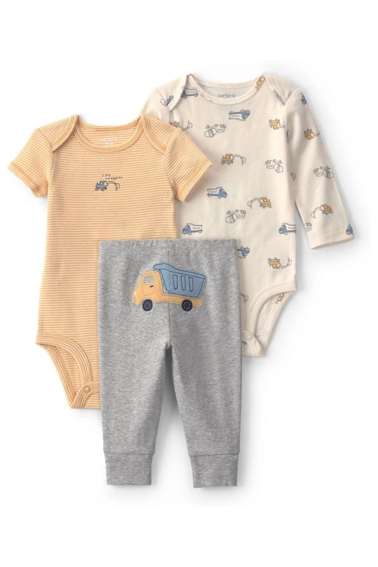 Carter's Erkek Bebek Layette 3'lü Zıbın Alt Takım Sarı 1V420010