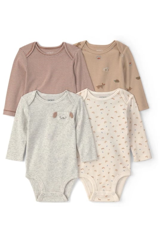 Carter's Erkek Bebek Layette 4'lü Uzun Kollu Zıbın Set Renkli 1V527210