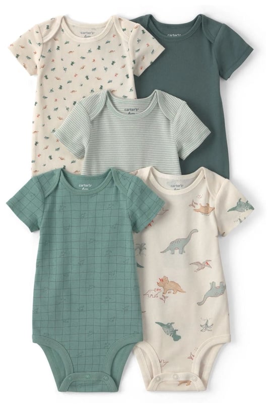 Carter's Erkek Bebek Layette 5'li Kısa Kollu Zıbın Set Yeşil 1V242010