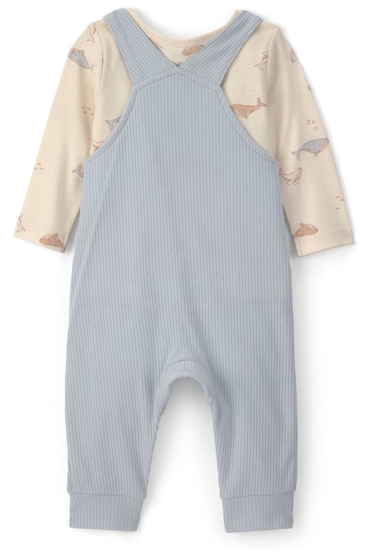 Carter's Erkek Bebek Layette Uzun Kol Tişört Salopet Takım Mavi 1V546510